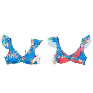 Tommy Bahama Sun Lillies Flutter Strap Tropical Floral Swimwear Bikini Top NWT